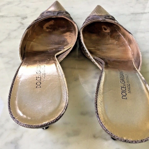 AUTHENTIC DOLCE GABBANA PHYTON AND & LIZARD MULES SZ 9- 39 - Picture 4 of 6